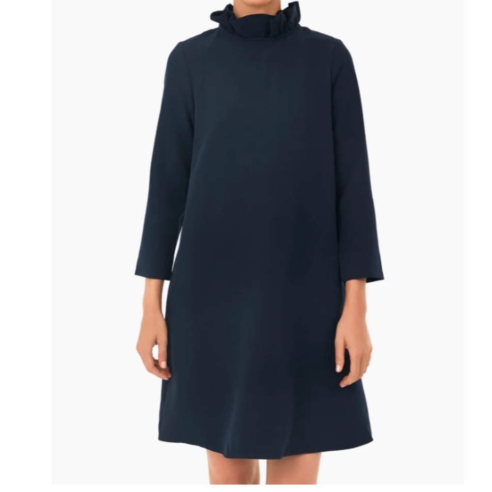 Tuckernuck Navy Ruffle-Neck Mini Dress - Picture 2 of 7